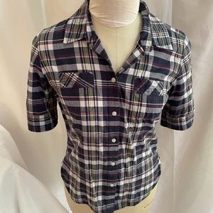 American Eagle Plaid Blouse